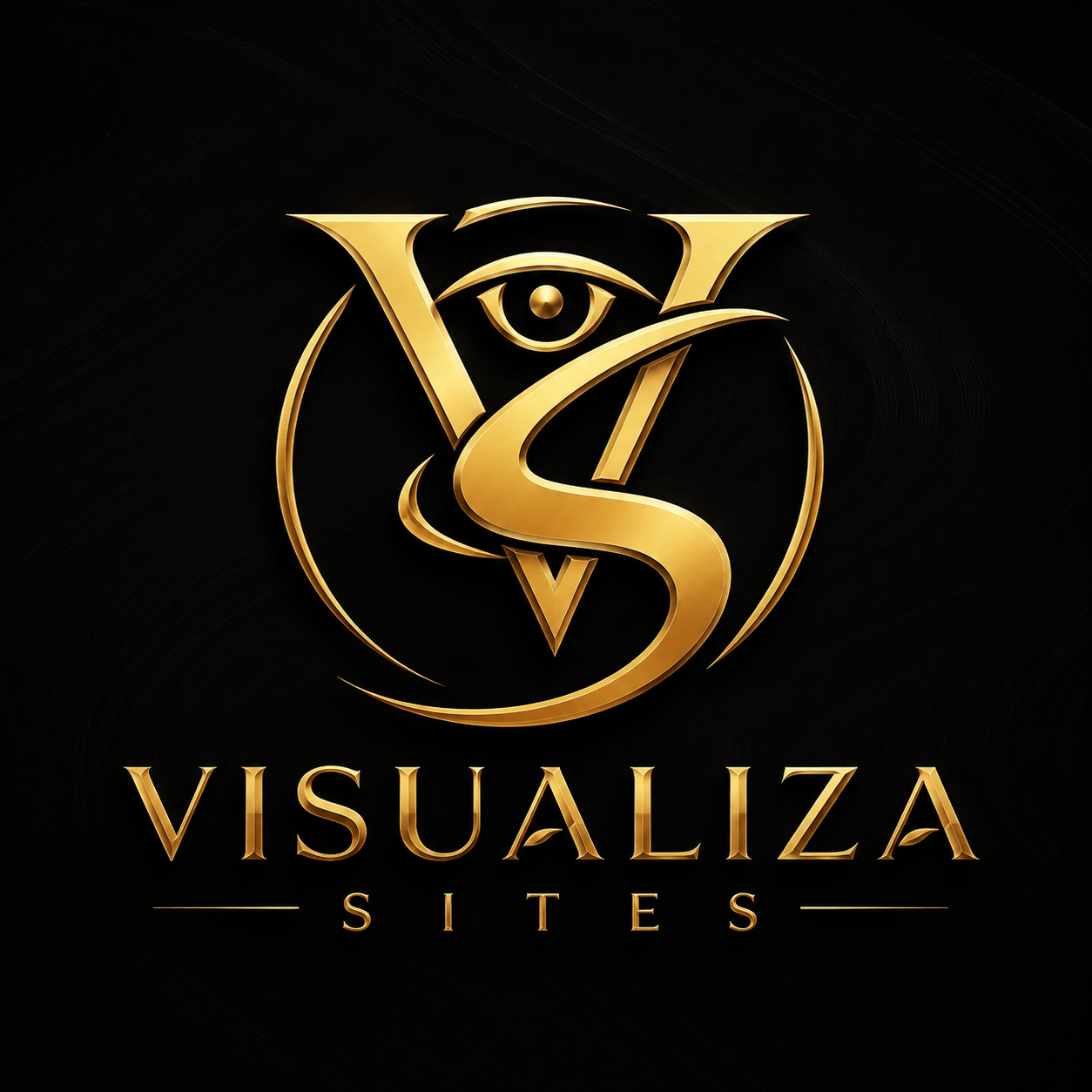 Logo dourada da Visualiza Sites